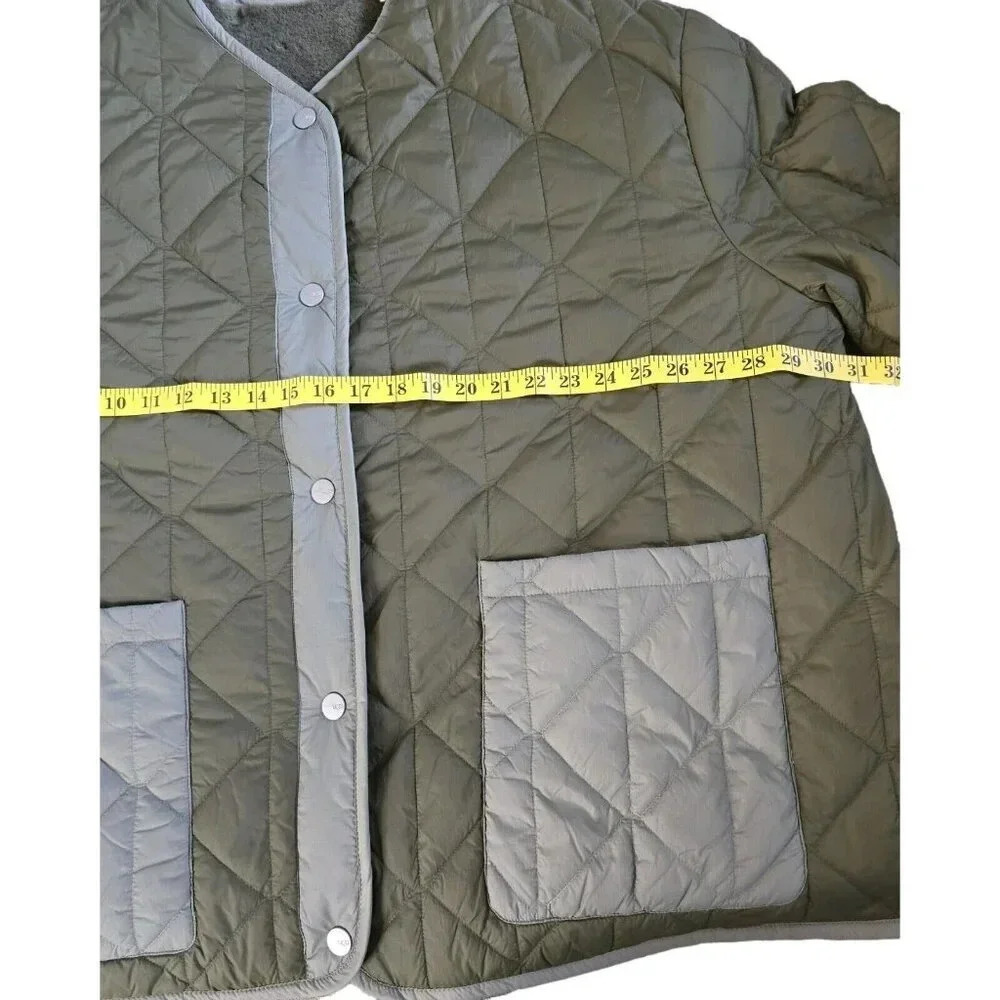 UGG Olive Amelea Reversible Quilt Oversized Jacket Long Sleeves Size M Women's - Picture 6 of 16